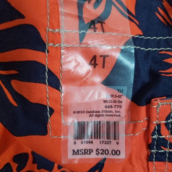 4 NWT piece 4T swimsuits set orange blue - Picture 4 of 9